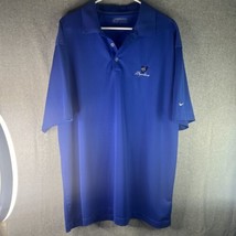 Nike Performance Dri-Fit Golf Shirt -XXL- Poly Stretch Shoreline Swoosh Blue - £20.16 GBP