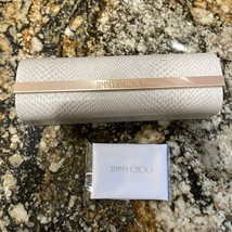 Jimmy Choo NEW Glasses Case and Cleaning Cloth White Snake Print Magneti... - $23.20