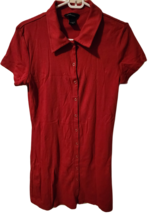 Moda International Red Short Sleeve Blouse - Women&#39;s Size M, No Pockets - £13.47 GBP