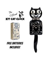RETRO KITCHEN KIT CAT CLOCK 15.5&quot; Black Kit-Cat Klock MADE IN USA Free B... - $98.29 CAD