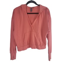 Sweaty Betty Hooded Sweatshirt 4-6 Womens Pink V Neck Pocket Long Sleeve... - $31.90