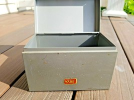 Vintage Weis #644 Metal Index Card Box Monroe Michigan Made In USA - £10.20 GBP