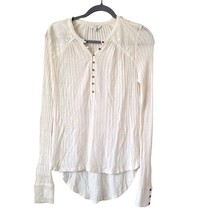 Lucky Brand Cream Ribbed Hi Low Tunic Long Sleeve Top Size XS - £14.23 GBP