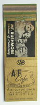A&amp;F Cafe - Rapid City, South Dakota Restaurant 20FS Matchbook Cover Mt. Rushmore - £1.19 GBP