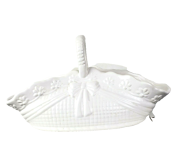 Andrea By Sadak White Embossed Ceramic Basket Portugal - £26.89 GBP