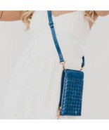Woven Double Duty Phone Crossbody Bag Blue - $38.61