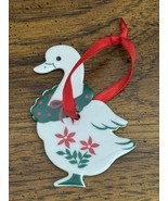 Russ Berrie Ceramic Goose Christmas Ornament Vintage Bird - $15.00