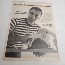 S &amp; H Green Stamps Best Power Saw Man with Skilsaw Vintage Print Ad 1967 - £8.63 GBP