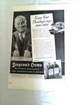 1936 Ad Seagram&#39;s Crown Blended Whiskies Thanksgiving - $184.10 MXN