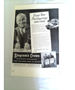 1936 Ad Seagram&#39;s Crown Blended Whiskies Thanksgiving - $184.10 MXN