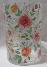 Yankee Candle Clear Crackle Large Jar Holder J/H Spring FLORALS pink rose flower - £56.57 GBP