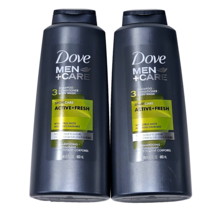 2 Pack Dove Men Care Shampoo Conditioner Body Wash Sport Care Active Fre... - £26.72 GBP