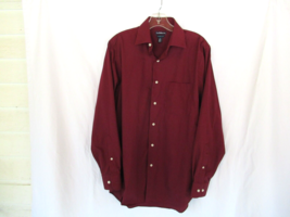 Croft &amp; Barrow men&#39;s shirt button up Small 14-1/2-15 32/33 maroon long s... - $13.67