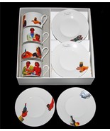 8-Pc GRAHAM KNUTTEL Terrace Waiting Game Hell&#39;s Kitchen Tea Cups Saucers... - $67.21 CAD