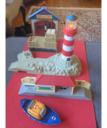 Lot Of 3 GULLANE Thomas the Train buildings MATTEL &amp; Boat Clean - $34.60