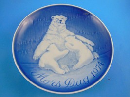 Bing & Grondahl Mothers Day Mors Dag Collector Plate 6" Polar Bears Denmark 1974 - $14.84