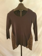 NWT Style &amp; Co Petite Deep Black Pullover Cotton Sequin Sweater Misses PM - £15.52 GBP