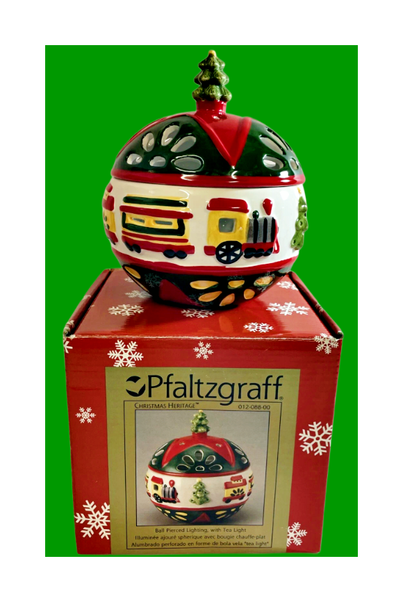 Pfaltzgraff Christmas Heritage Ball Pierced Lighting Tea Light NIB Item image 3