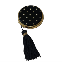 Lancome Le Flirt Black Enamel Polka Dot Matte Powder Compact With Tassel... - $19.99