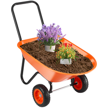 VEVOR Wheelbarrow Cart, 5 Cu. Ft. Load &amp; 397 lbs Capacity, 2 Wheels, 10"... - $117.99