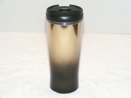 2009 Starbucks Coffee Gold &amp; Black Shaded 16oz Tumbler Travel Mug (G19) Guc - £8.92 GBP