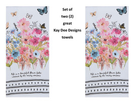 KAY DEE DESIGNS &quot;Wild Flower Field&quot; R7260 Two Dual Purpose Terry Towels~... - £12.53 GBP
