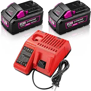 2 Pack 12Ah Replacement For Milwaukee 18V Battery And Charger Compatible... - £231.18 GBP
