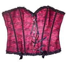 Steampunk Goth 4XL Corset Satin Overbust Lace up Busiter Shapewear Outfit - £18.19 GBP