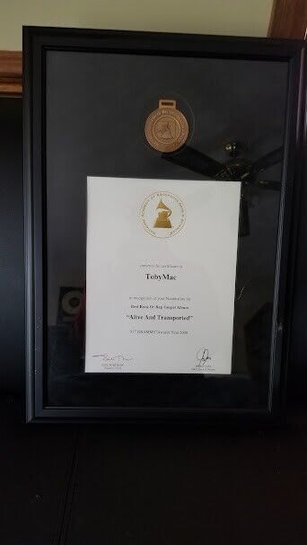 TOBYMAC - ORIGINAL 2008 GRAMMY AWARD NOMINATION PLAQUE FOR Alive And Tra... - $700.00