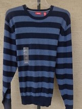 Nwt Izod 2XL Cotton Knit Crew Neck Sweater Navy Striped - £15.50 GBP