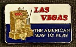 VTG Lapel Pinback Hat Pin Gold Tone Las Vagas American Way To Play Slots EUC! - £6.79 GBP