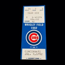 Chicago Cubs vs Reds July 7th 1992 Baseball Ticket Stub Andre Dawson Home Run - £31.89 GBP