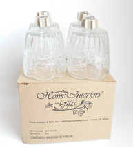 Home Interiors HOMCO Peg Votives Candle Holders Clear Glass Roses Grommets 11345 - £25.85 GBP