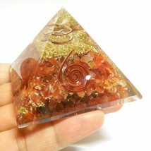 Carnelian Orgone Pyramid - Sacral Chakra Stone - For Joyful &amp; Healthy Life - £34.81 GBP