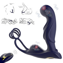 Prostate Massager Anal Vibrator Butt Plug Thrusting Dildo Cock Ring Sex Toys Men - £23.59 GBP