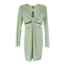 Wild Fable Womens Metallic Sage Green Glitter Cut-Out Bodycon Dress Size XS New - £10.15 GBP