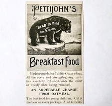 Pettijohn&#39;s Breakfast Oatmeal Bear 1897 Advertisement Victorian Cereal A... - €16,98 EUR