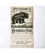 Pettijohn&#39;s Breakfast Oatmeal Bear 1897 Advertisement Victorian Cereal A... - $372.45 MXN
