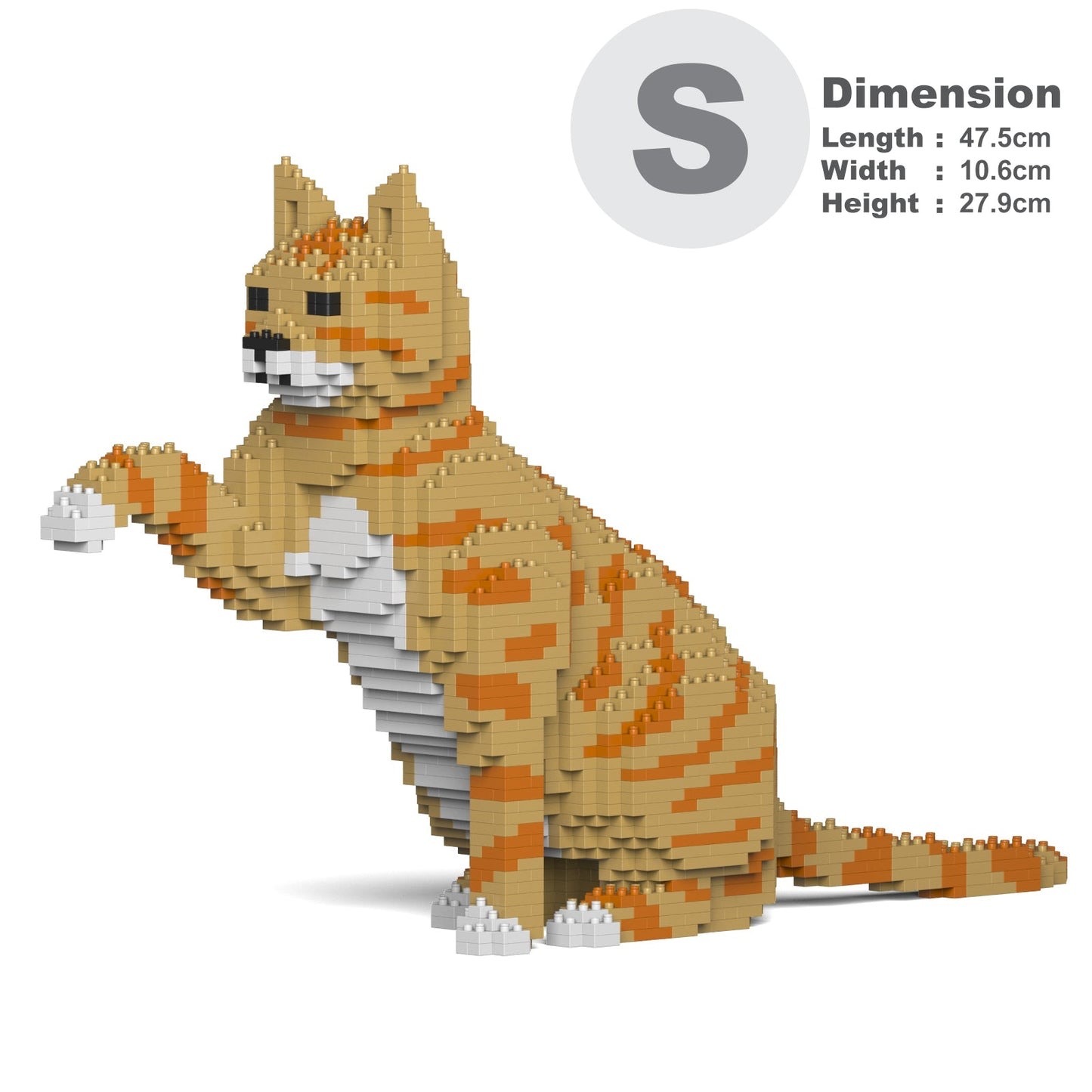 Orange Tabby Cats Sculptures (JEKCA Lego Brick) DIY Kit
