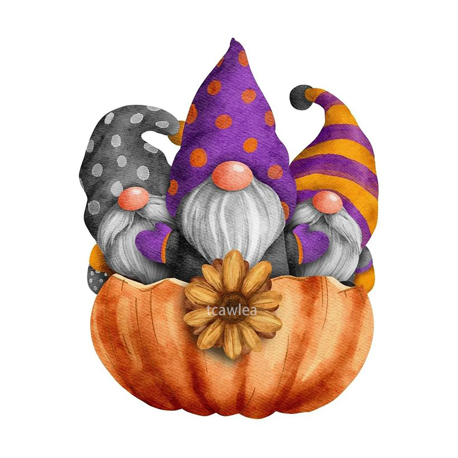 Halloween Gnomes in Pumpkin Sunflower Metal Cutting Dies Scrapbook Card Craft - $15.55