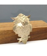 Vintage Alpaca Silver Brooch, Etched Owl on Branch, Figural Bird Pin, Me... - £40.16 GBP