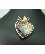 Wp86 14kt gf pendant with amethyst jasper heart  - $70.00