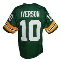 Allen Iverson #10 Bethel High School Men Football Jersey Green Any Size image 5