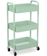 Caxxa 3-Tier Rolling Metal Storage Organizer - Mobile Utility Cart,, Aqu... - $50.99