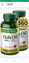 FISH OIL Mercury Free Non-GMO 360 Softgels (2x180) 1200mg (360mg Omega-3) - £32.61 GBP