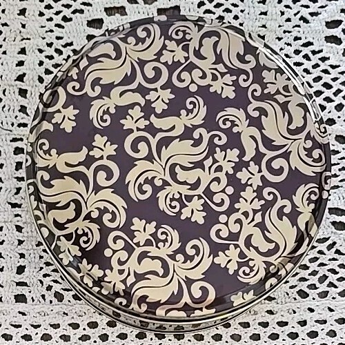 Vintage Victorian ~ 6.5" Diameter ~ GOLD PAISLEY ~ Cake ~ Cookie ~ Candy Tin Item image 2