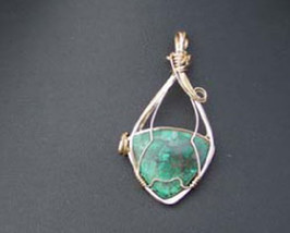 Wp22 14kt gf pendant with chrysocolla  - £50.29 GBP