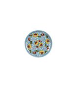 Hastapratha Blue pottery 10&quot; Plate with big size Yellow flowers - $27.44