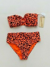 Cabana Del Sol Leopard Bandeau Swim Bikini Orange/Black ( S ) - £71.37 GBP