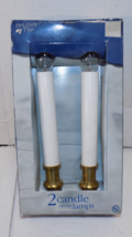 Holiday Time Electric Candle Lamps Brass Base 9&quot; Indoor Use Only - $6.85